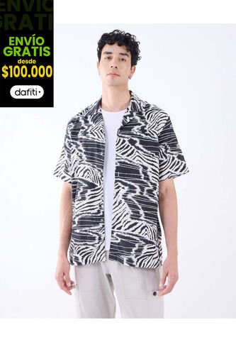 Camisa Para Hombre Manga Corta  Color Negro Marca Seven Seven #45012071 Seven Seven