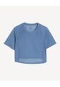 Camiseta Crop Deportiva En Mesh  Para Mujer Azul Seven Seven de Seven Seven
