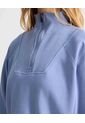 Buzo Crop Con Half Zipper Y Cuello Alto  Para Mujer Azul Seven Seven de Seven Seven