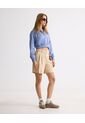 Buzo Crop Con Half Zipper Y Cuello Alto  Para Mujer Azul Seven Seven de Seven Seven