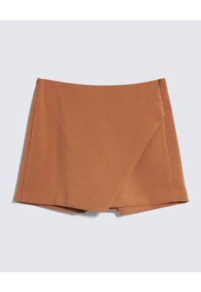 Short Para Mujer Multiusos Plano Color Camel Marca Seven Seven #28191082