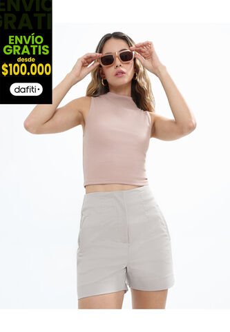 Camiseta Para Mujer Manga Sisa Color Cafe Claro Marca Seven Seven #28096012 Seven Seven