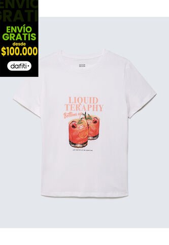 Camiseta Para Mujer Manga Corta Color Crudo Marca Seven Seven #28096070 Seven Seven