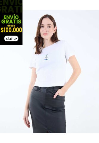 Camiseta Para Mujer Manga Corta Color Crudo Marca Seven Seven #28096084 Seven Seven