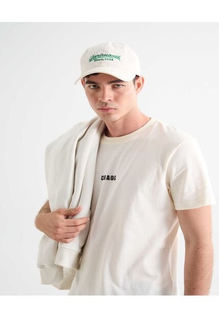 Camiseta Estampado Chaos  Para Hombre Marfil Seven Seven