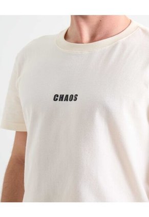 Camiseta Estampado Chaos  Para Hombre Marfil Seven Seven