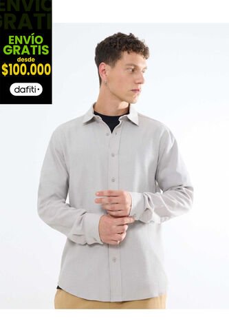 Camisa Para Hombre Manga Larga  Color Gris Claro Marca Seven Seven #45012058 Seven Seven