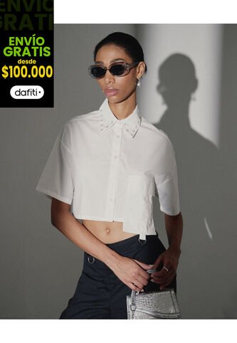 Blusa Para Mujer Manga Corta Color Beige Marca Seven Seven #28123917 Seven Seven