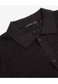 Camisa Tejida Texturizada  Para Hombre Negro Seven Seven de Seven Seven