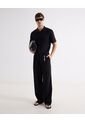 Camisa Tejida Texturizada  Para Hombre Negro Seven Seven de Seven Seven
