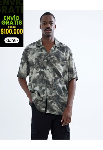 Camisa Para Hombre Manga Corta  Color Verde  Marca Seven Seven #45011992 Seven Seven