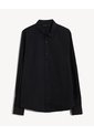 Camisa Stretch Cuello Gales  Para Hombre Negro Seven Seven de Seven Seven
