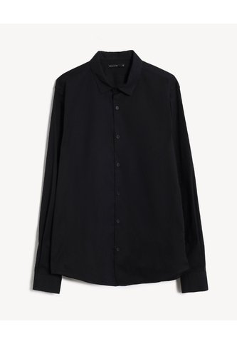 Camisa Stretch Cuello Gales  Para Hombre Negro Seven Seven Seven Seven