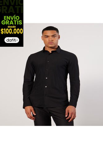 Camisa Para Hombre Manga Larga Cuello Casual M Color Negro Marca Seven Seven #45011952 Seven Seven