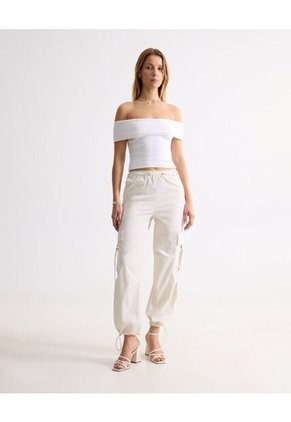 Top Texturizado Off-Shoulder  Para Mujer Crudo Seven Seven