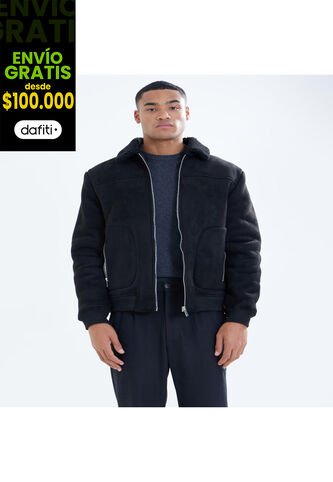 Chaqueta Para Hombre Shearling Color Negro Marca Seven Seven #45080414 Seven Seven