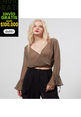 Blusa Para Mujer Manga Larga Color Verde  Marca Seven Seven #28123852 Seven Seven