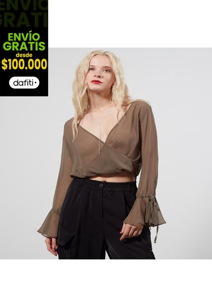 Blusa Para Mujer Manga Larga Color Verde  Marca Seven Seven #28123852