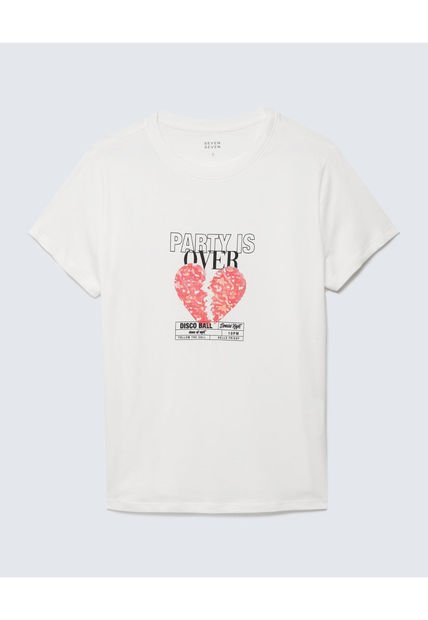 Camiseta Para Mujer Manga Corta Color Crema Marca Seven Seven #28096124