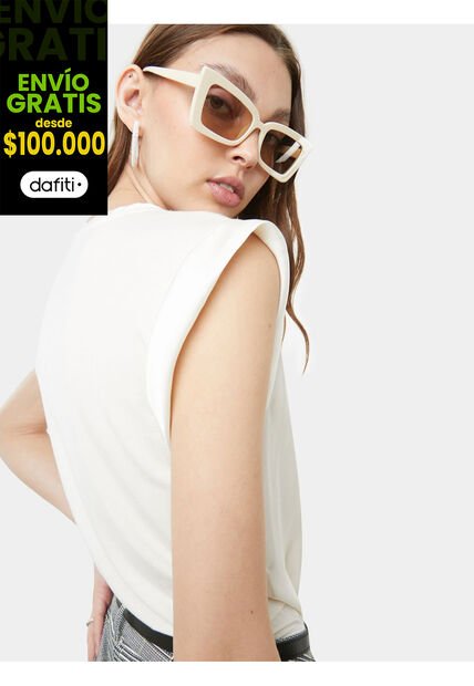 Blusa Para Mujer Manga Corta Color Crudo Marca Seven Seven #28123317