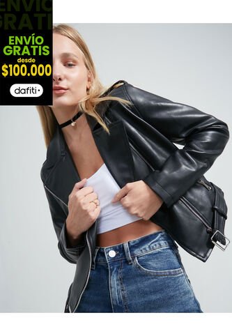 Chaqueta Para Mujer Pu Color Negro Marca Seven Seven #28080644 Seven Seven