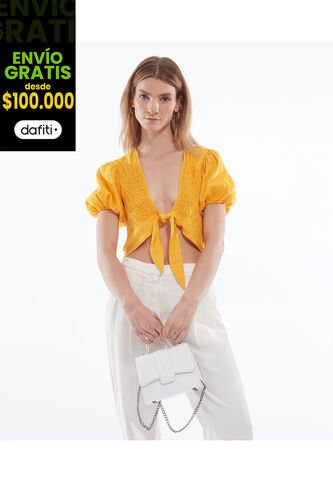 Blusa Para Mujer Manga Corta Color Amarillo  Marca Seven Seven #28123791 Seven Seven