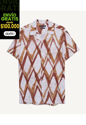 Camisa Para Hombre Manga Corta  Color Amarillo  Marca Seven Seven #45011954 Seven Seven