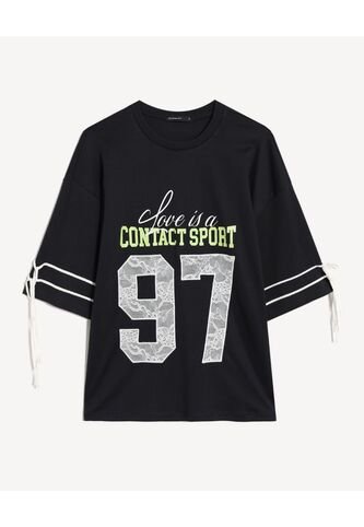Camiseta Para Mujer Manga Corta Moda Color Negro Marca Seven Seven #28096489 Seven Seven