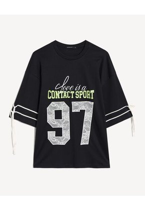 Camiseta Para Mujer Manga Corta Moda Color Negro Marca Seven Seven #28096489