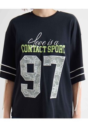 Camiseta Para Mujer Manga Corta Moda Color Negro Marca Seven Seven #28096489