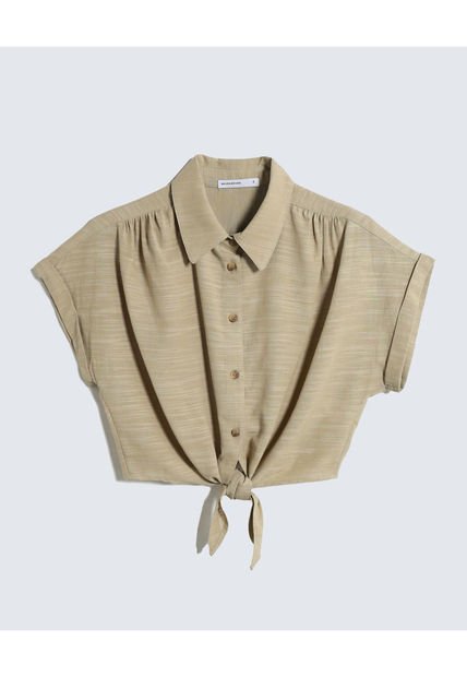 Blusa Para Mujer Manga Corta Color Cafe Claro Marca Seven Seven #28123966