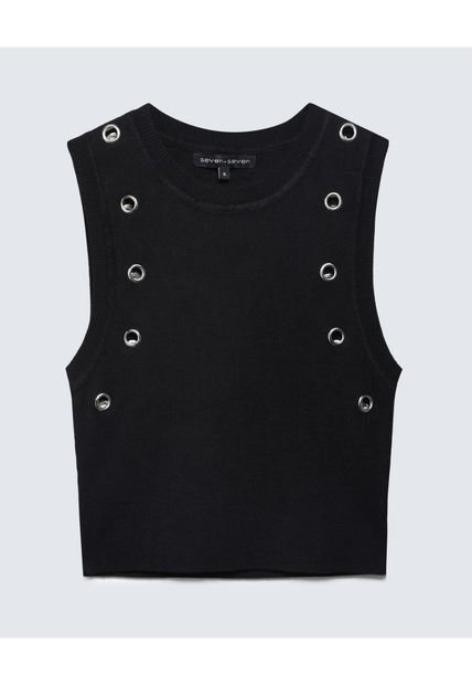 Camiseta Para Mujer Manga Sisa Color Negro Marca Seven Seven #28095842
