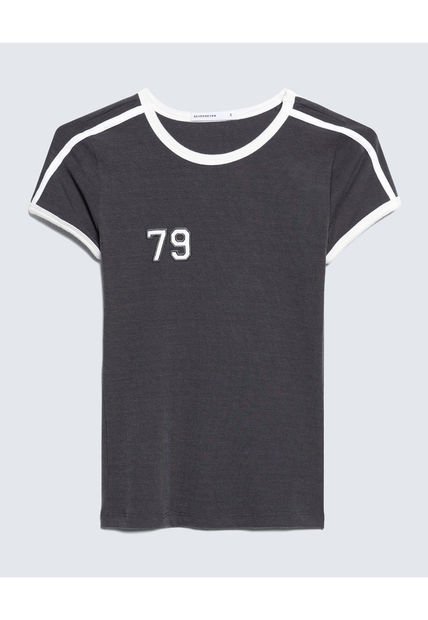 Camiseta Para Mujer Manga Corta Color Gris  Marca Seven Seven #28095995