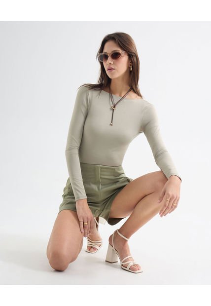 Camiseta Para Mujer Manga Larga Moda Color Verde Claro Marca Seven Seven #28096236