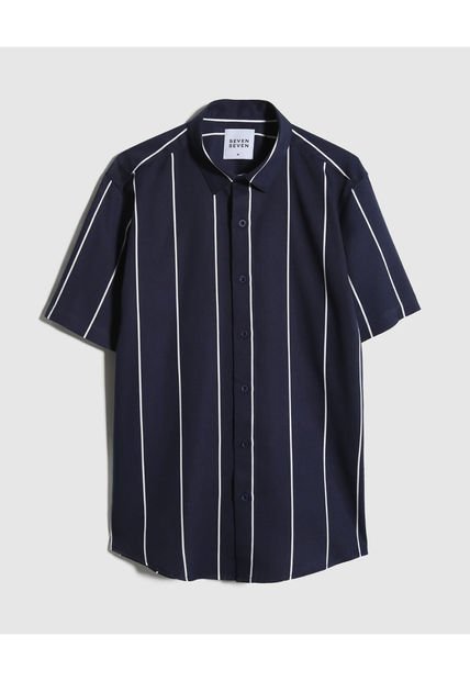 Camisa Para Hombre Manga Corta  Color Azul Oscuro Marca Seven Seven #45012050
