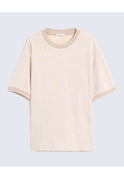 Camiseta Para Hombre Manga Corta Cuello Redondo Color Crema Marca Seven Seven #45092696