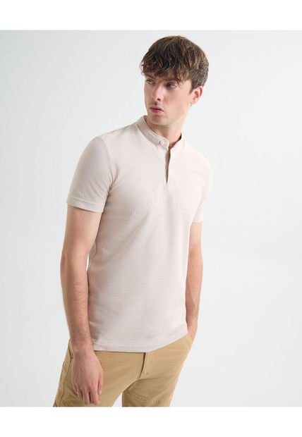 Polo Para Hombre Cuello Mao Sin Bolsillo Color Piel Marca Seven Seven #45110878