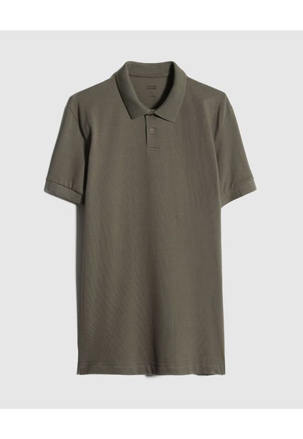 Polo Para Hombre Cuello Tejido  Color Verde Oliva Marca Seven Seven #45110832