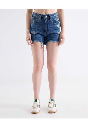 Short Denim Desgastado  Para Mujer Azul Seven Seven