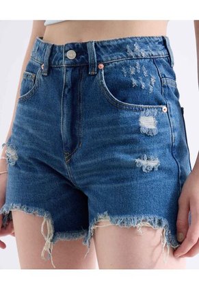Short Denim Desgastado  Para Mujer Azul Seven Seven