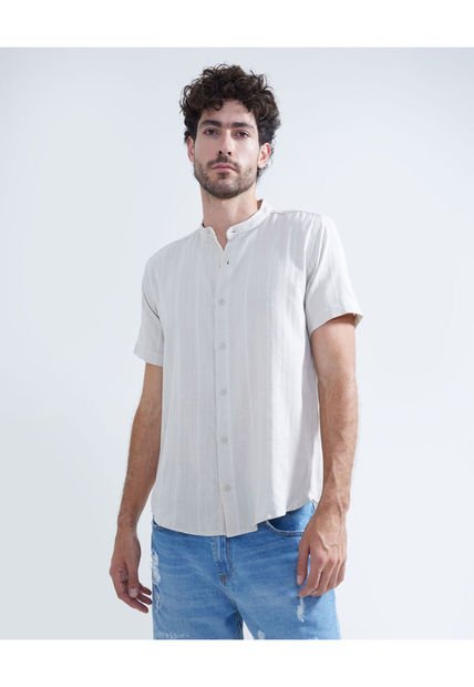 Camisa Para Hombre Manga Corta  Color Cafe  Marca Seven Seven #45011984