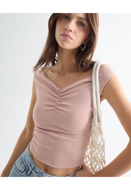Camiseta Para Mujer Manga Corta Moda Color Rosa  Marca Seven Seven #28096130
