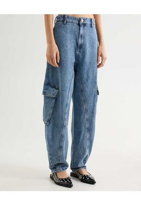 Jean Para Mujer Barrel Color Azul Marca Seven Seven #28160951