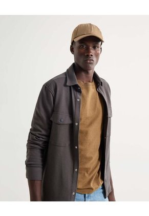 Camisa Para Hombre Sobrecamisa Manga Larga Color Gris Marca Seven Seven #45012101