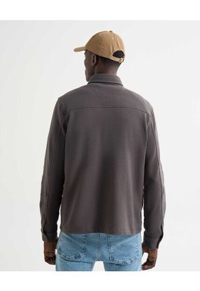 Camisa Para Hombre Sobrecamisa Manga Larga Color Gris Marca Seven Seven #45012101