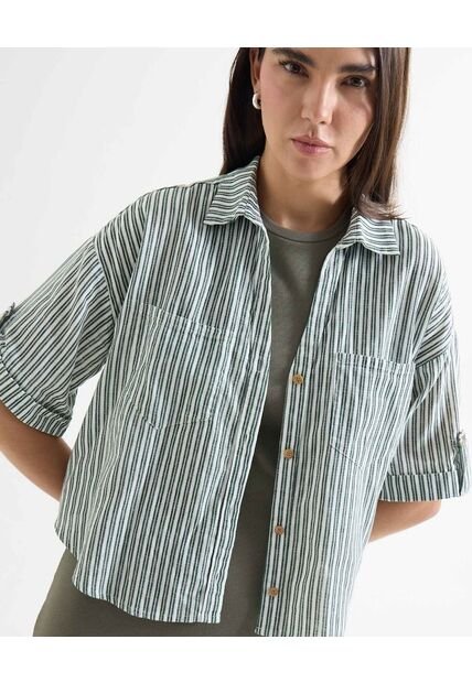 Blusa Para Mujer Manga Corta Color Verde Marca Seven Seven #28124012