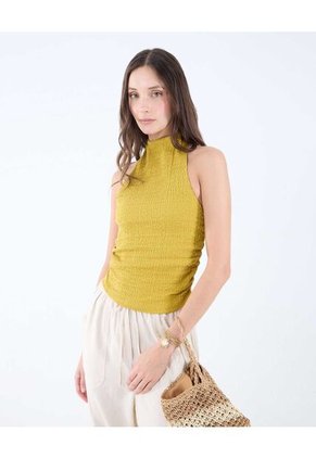 Camiseta Para Mujer Manga Sisa Color Cafe Claro Marca Seven Seven #28096136