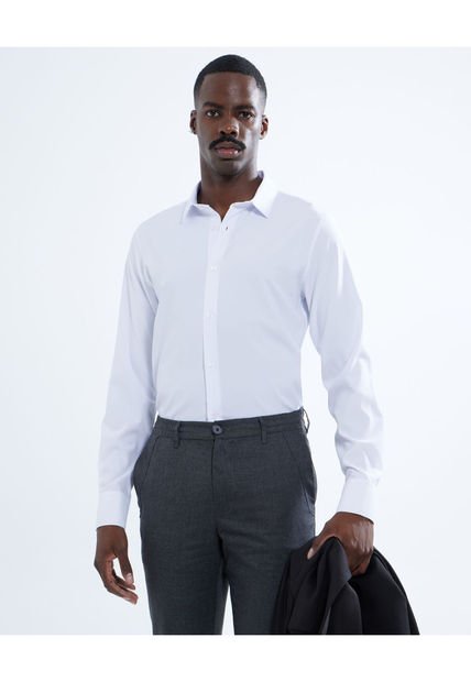 Camisa Para Hombre Manga Larga  Color Blanco Marca Seven Seven #45012016
