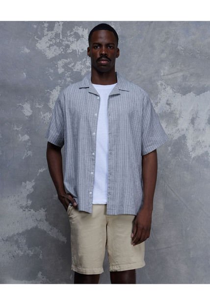 Camisa Para Hombre Manga Corta  Color Gris  Marca Seven Seven #45012045