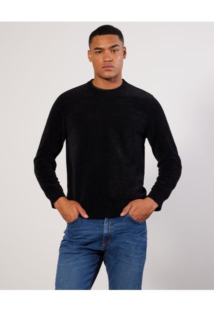 Saco Cuello Redondo Hombre Seven Poliéster Negro 45330224-9909